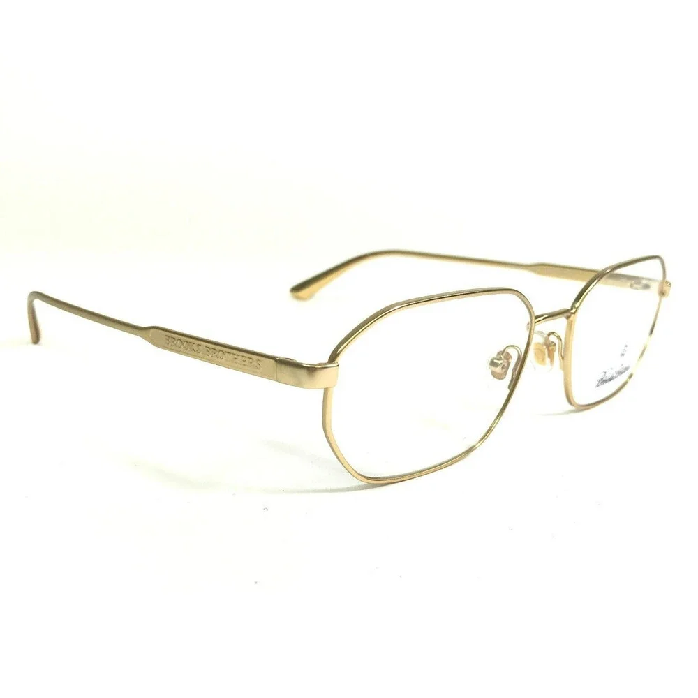 Brooks Brothers Eyeglasses Frames BB1053 1001 Gold Square Full Rim 55-17-145